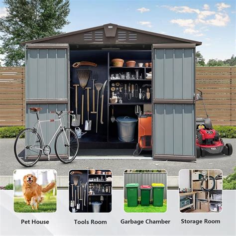 8 ft metal storage shed